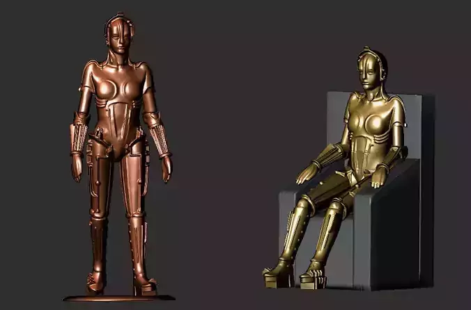 2x Maria robot toy soldiers from Metropolis 3D print model