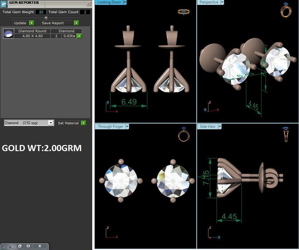 Women earrings 3D print model_3