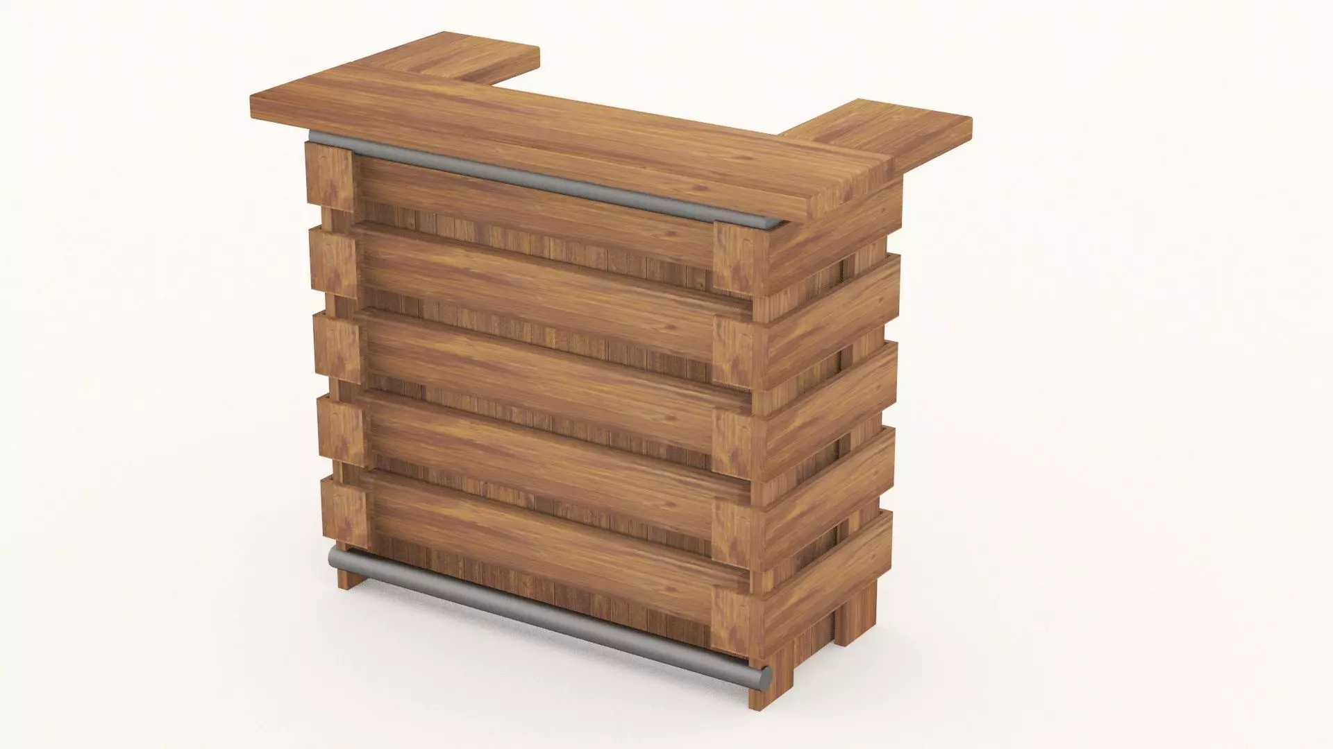 retro bank 3D model_0