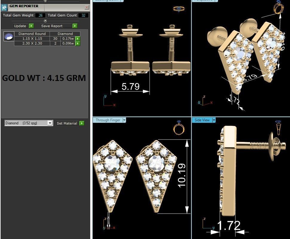Women earrings 3D print model_1