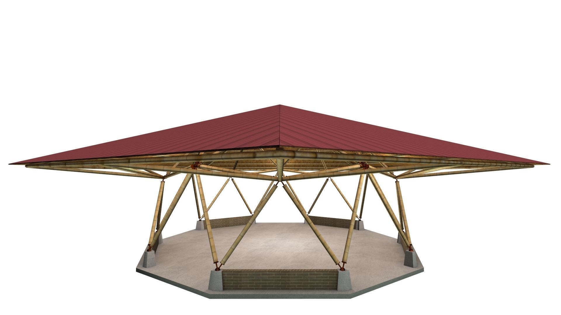 BAMBOO CANOPY GEODESIC BAKED  3D model_3