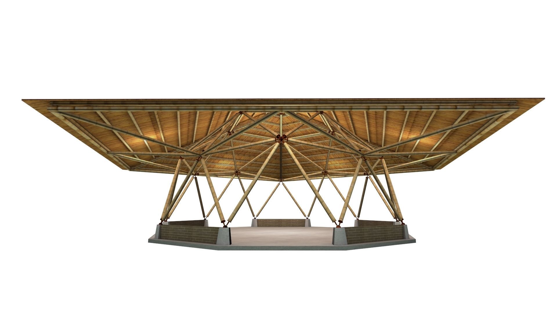 BAMBOO CANOPY GEODESIC BAKED  3D model_1