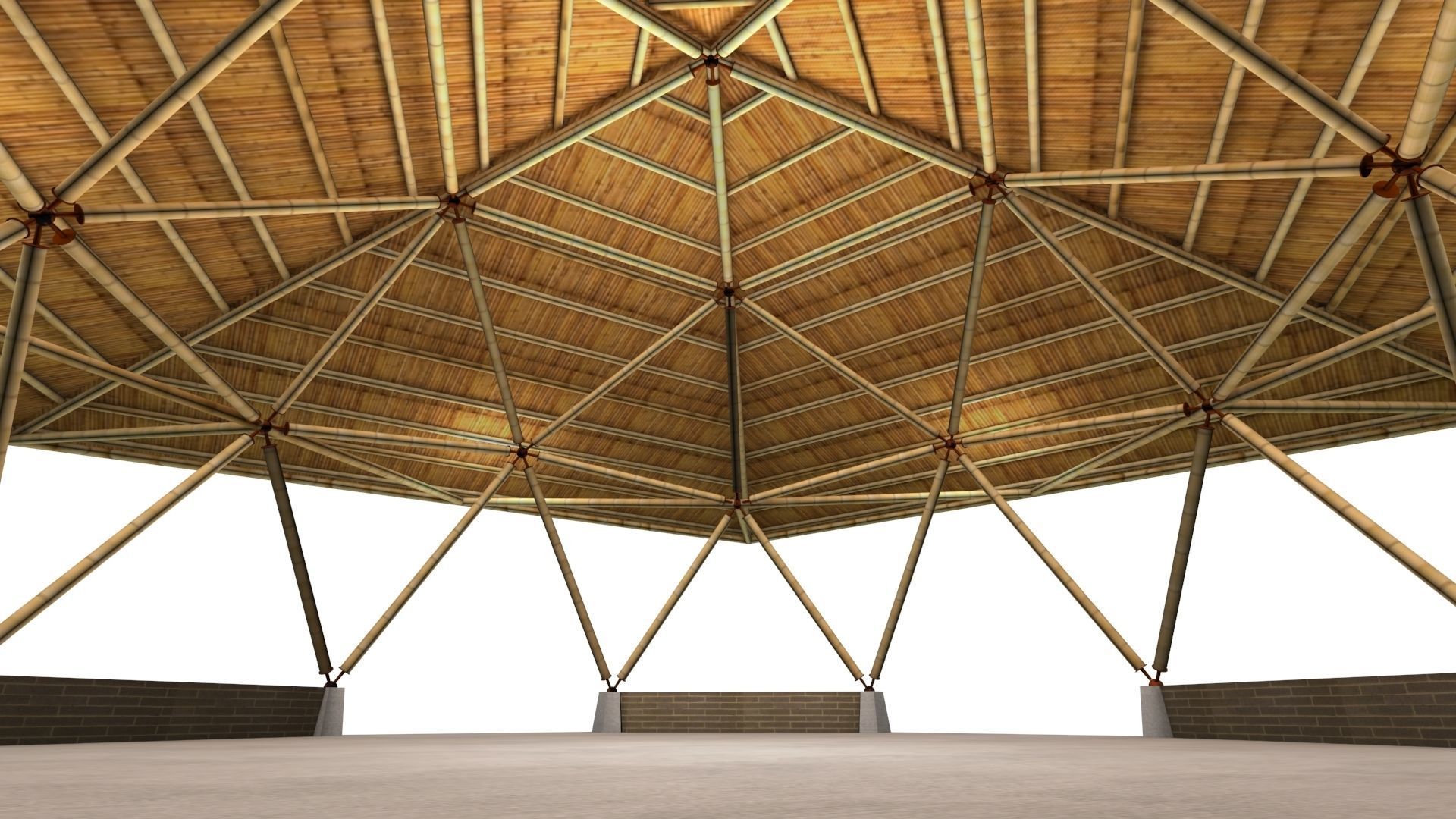 BAMBOO CANOPY GEODESIC BAKED  3D model_4
