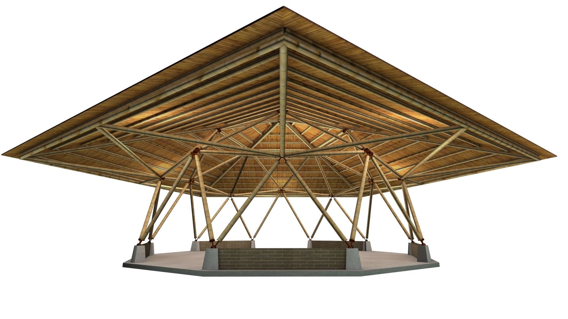 BAMBOO CANOPY GEODESIC BAKED  3D model_2
