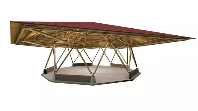 BAMBOO CANOPY GEODESIC BAKED  3D model