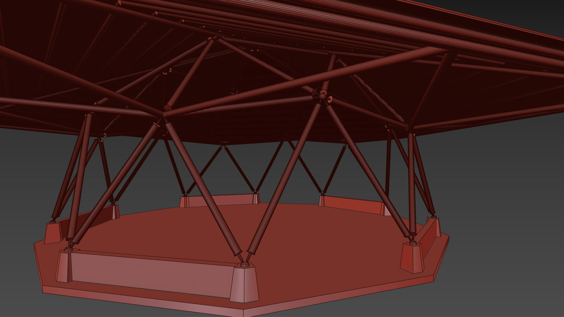 BAMBOO CANOPY GEODESIC BAKED  3D model_6