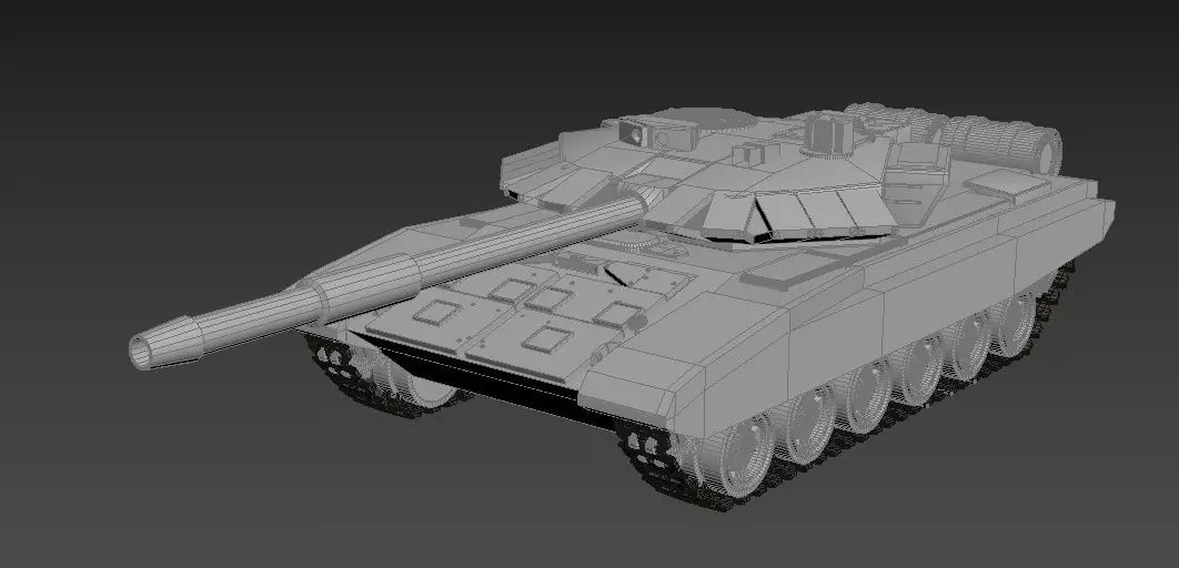 T-90 tank Low-poly 3D model_0