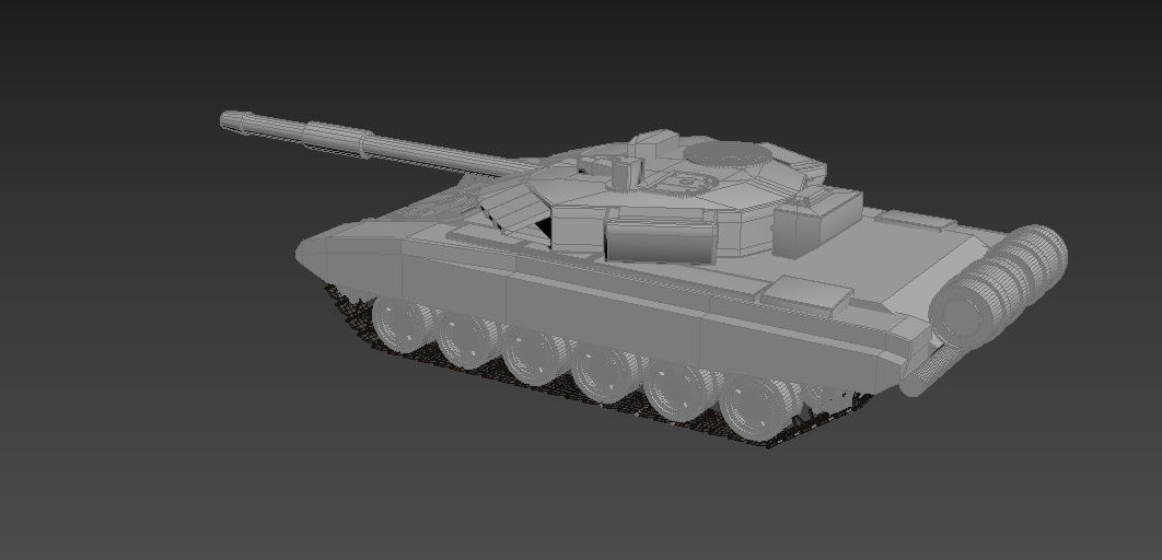 T-90 tank Low-poly 3D model_3