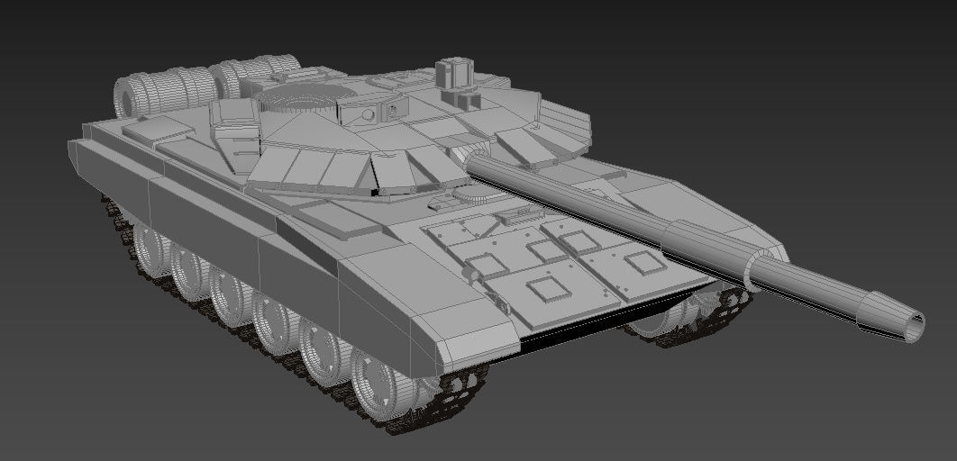 T-90 tank Low-poly 3D model_1