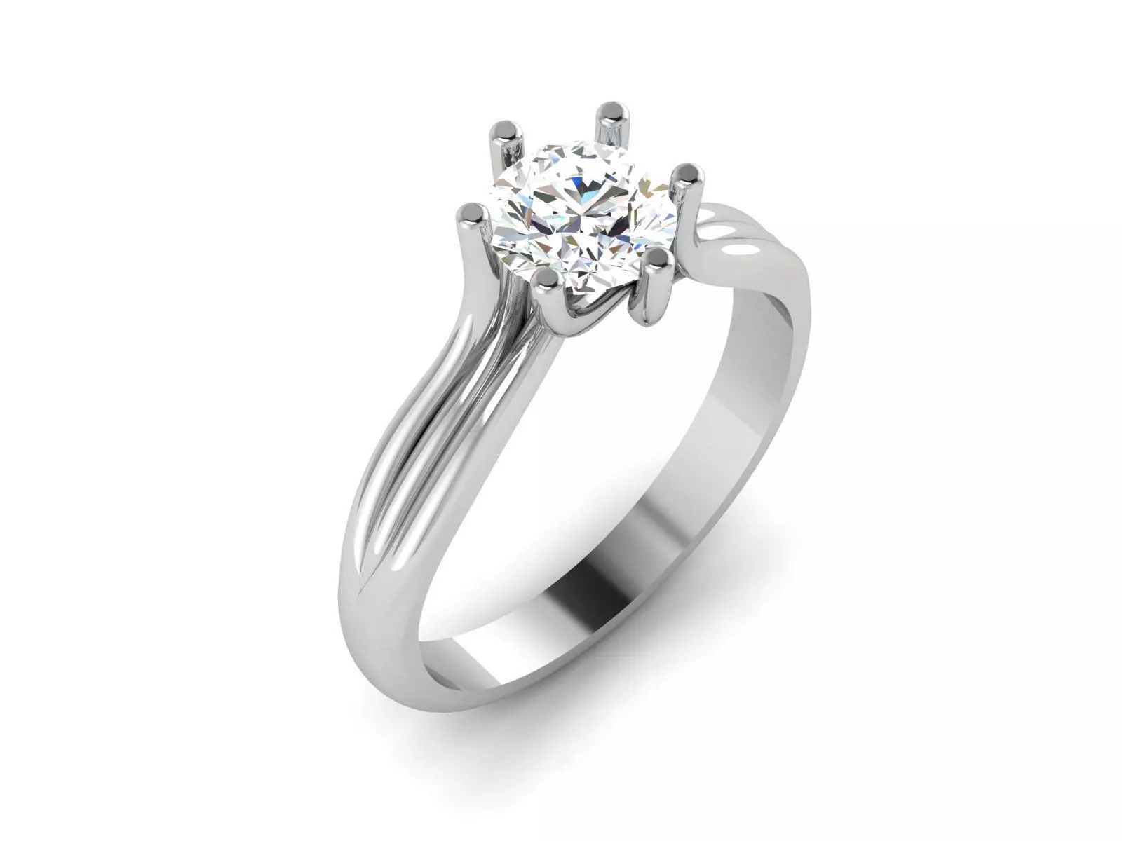 Solitaire ring model 3D print model_0
