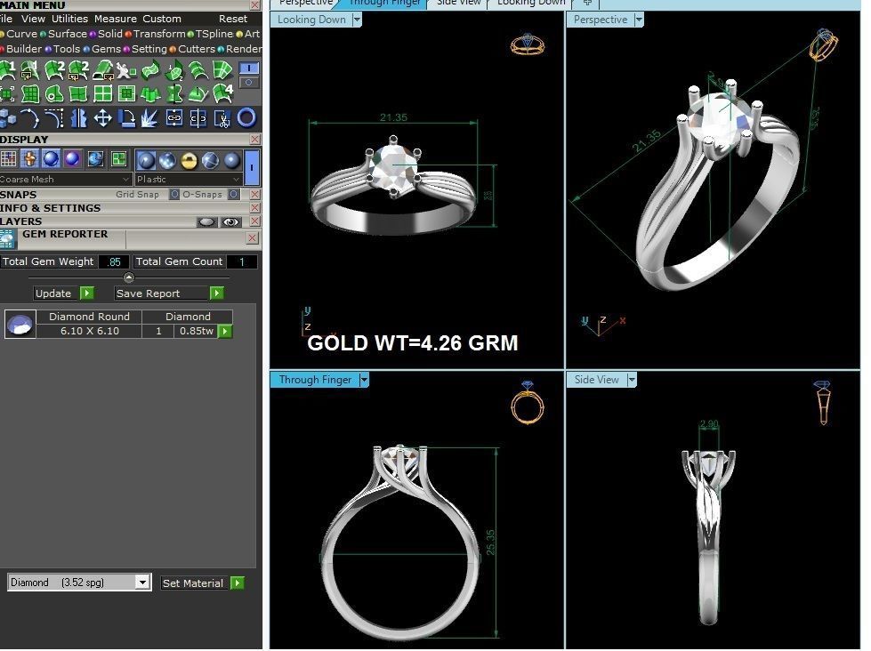 Solitaire ring model 3D print model_2