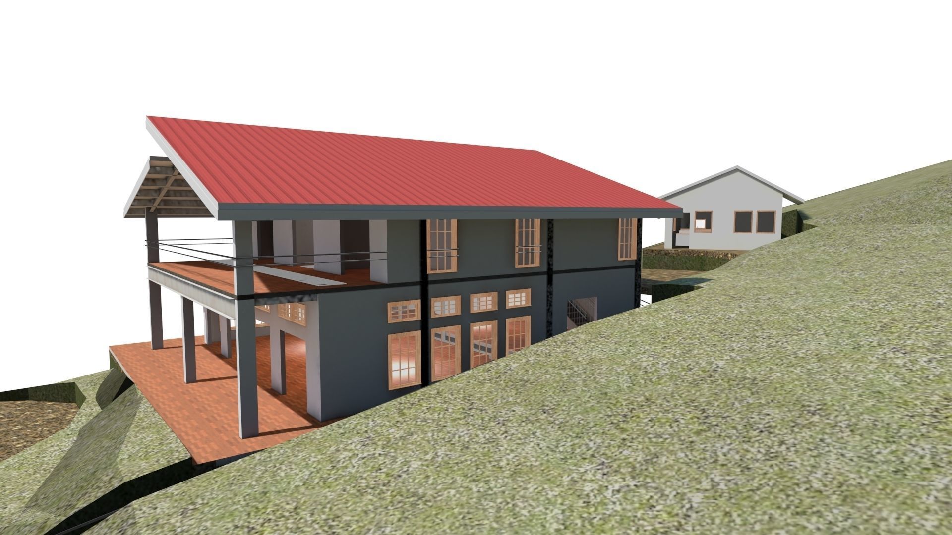 CHALET COUNTRY HOUSE TIBACUY BAKED 3D model_2