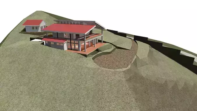 CHALET COUNTRY HOUSE TIBACUY BAKED 3D model
