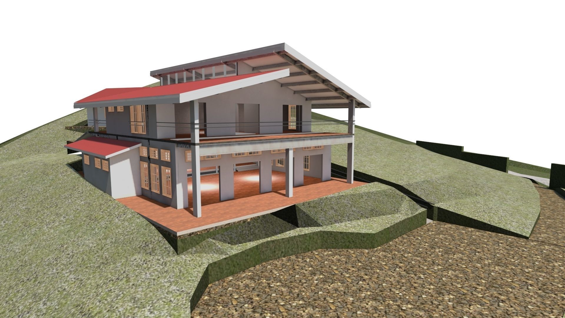 CHALET COUNTRY HOUSE TIBACUY BAKED 3D model_1