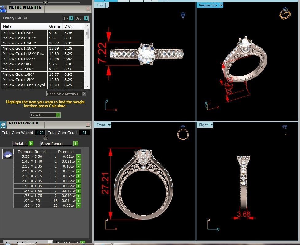 Solitaire ring model 3D print model_2