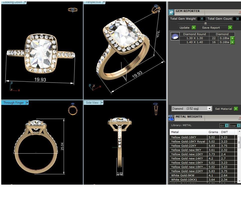 Solitaire ring model 3D print model_1