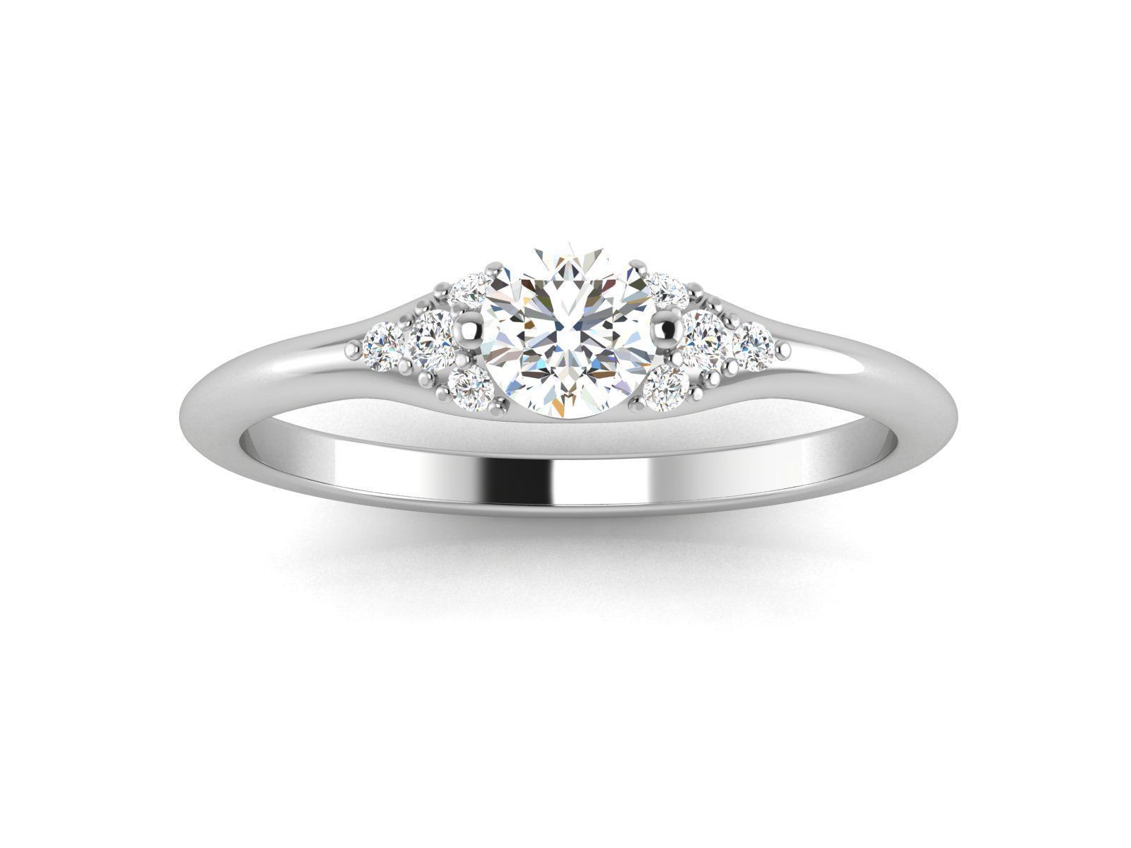 Solitaire ring model 3D print model_3