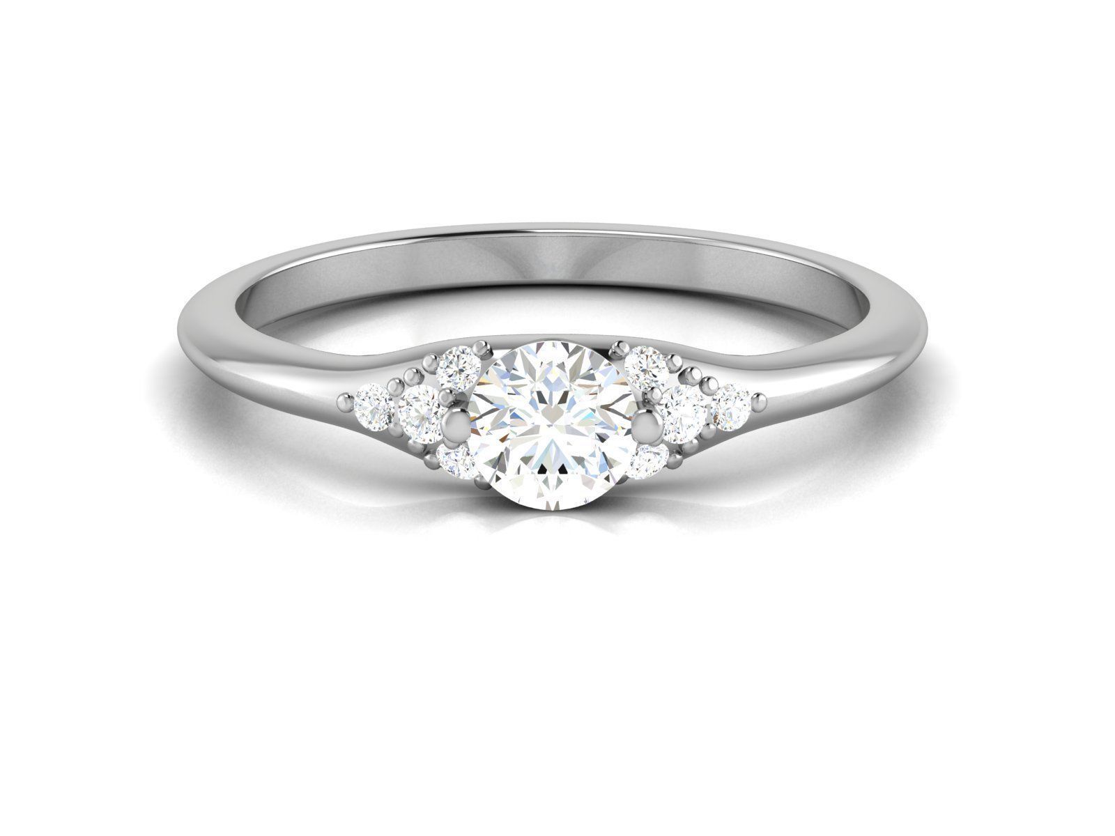 Solitaire ring model 3D print model_2