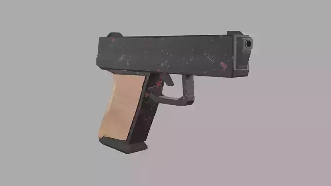 Low Poly Pistol gun 3D model Low Poly Pistol gun 3D model