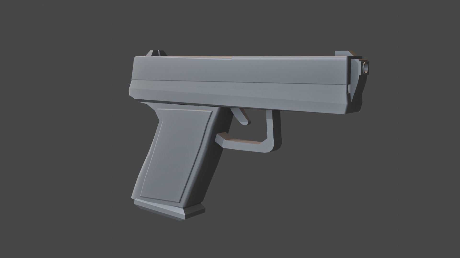 Low Poly Pistol gun 3D model_6