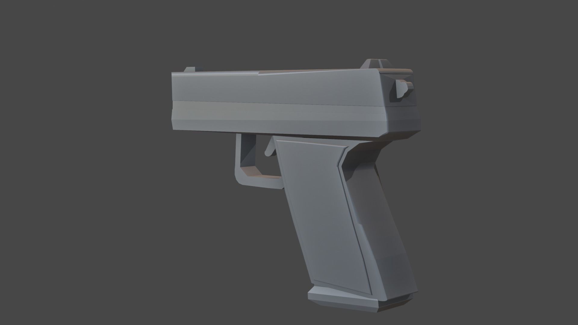 Low Poly Pistol gun 3D model_7
