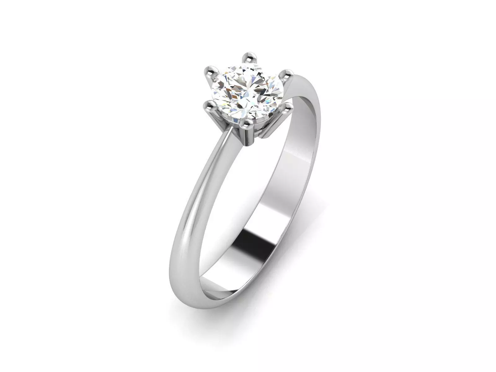 Solitaire ring model 3D print model_0