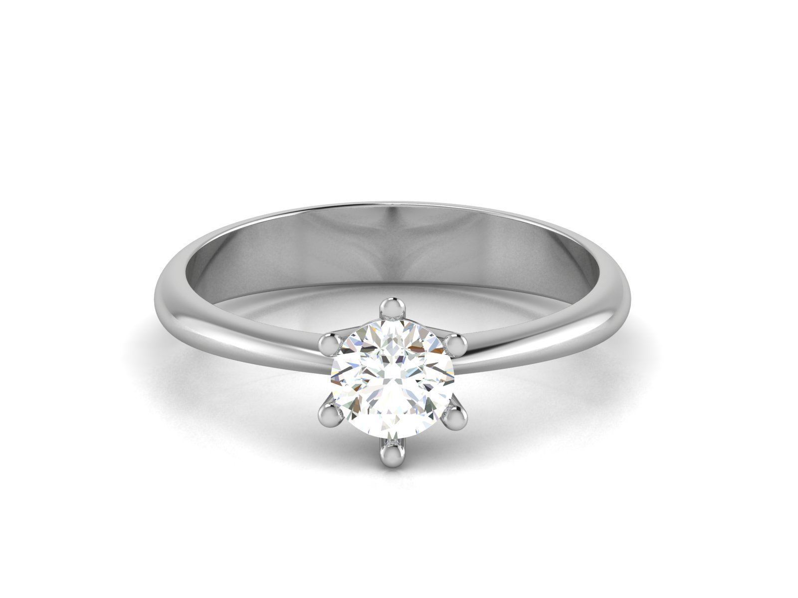 Solitaire ring model 3D print model_1