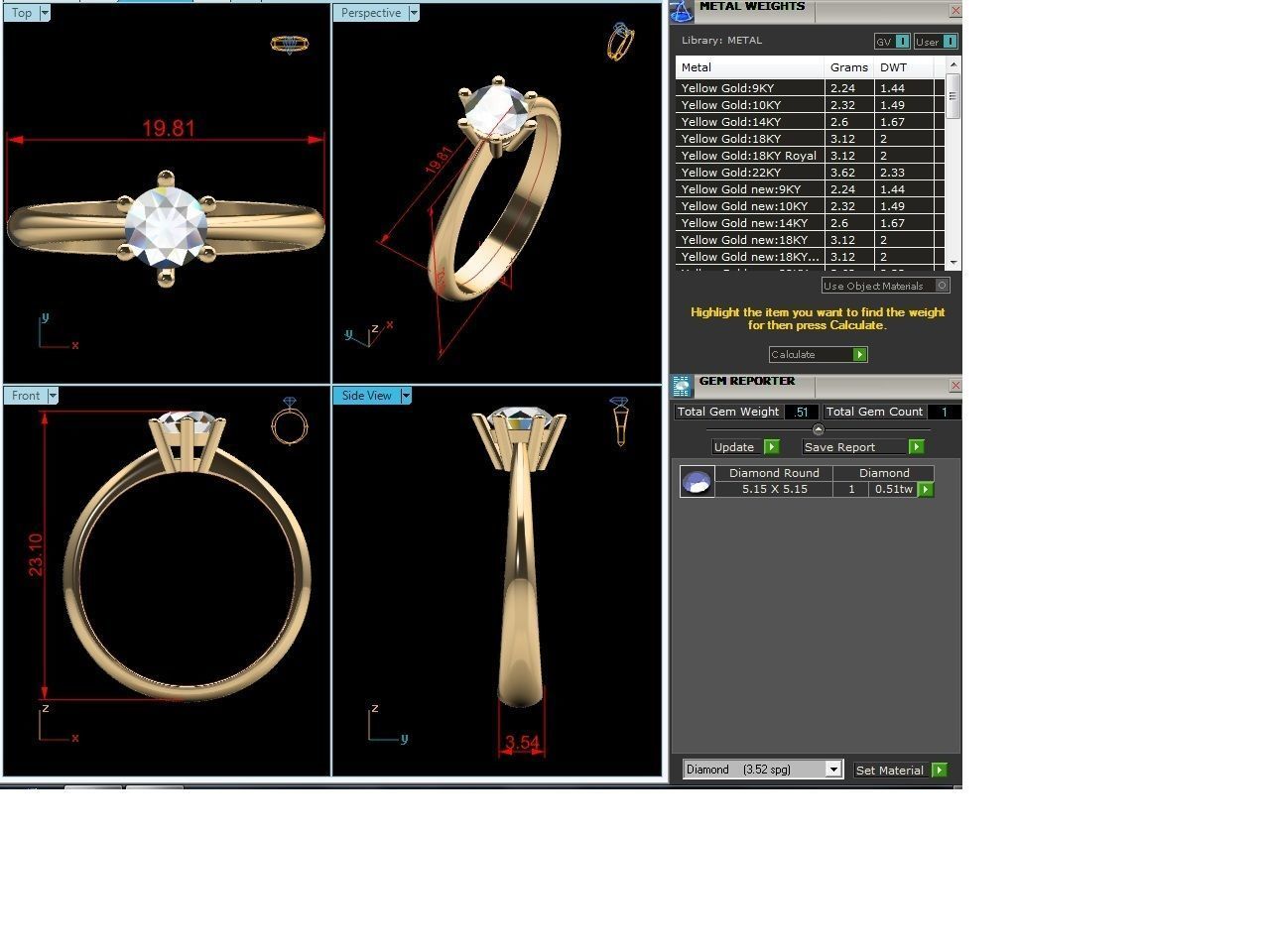Solitaire ring model 3D print model_2