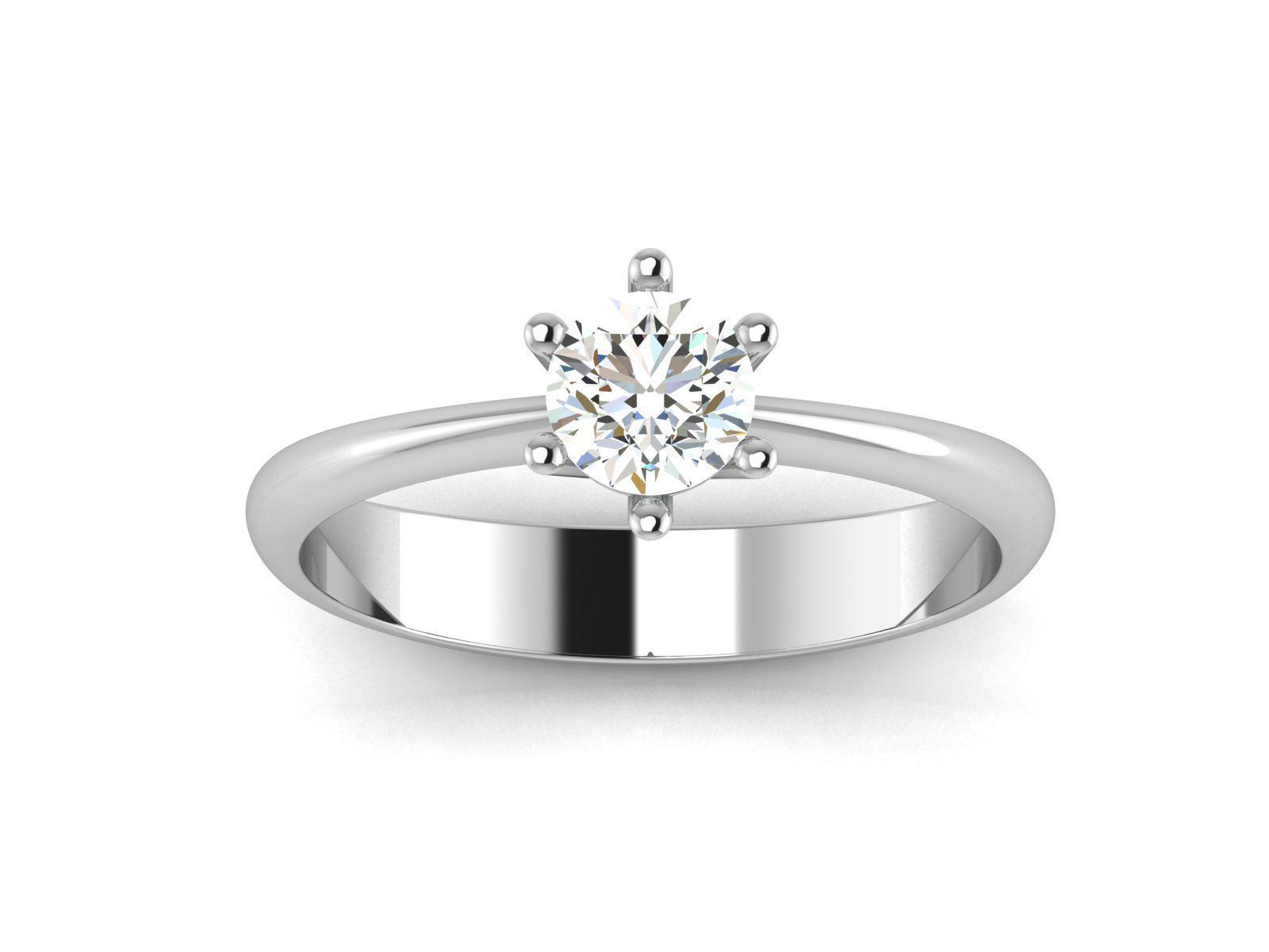Solitaire ring model 3D print model_3