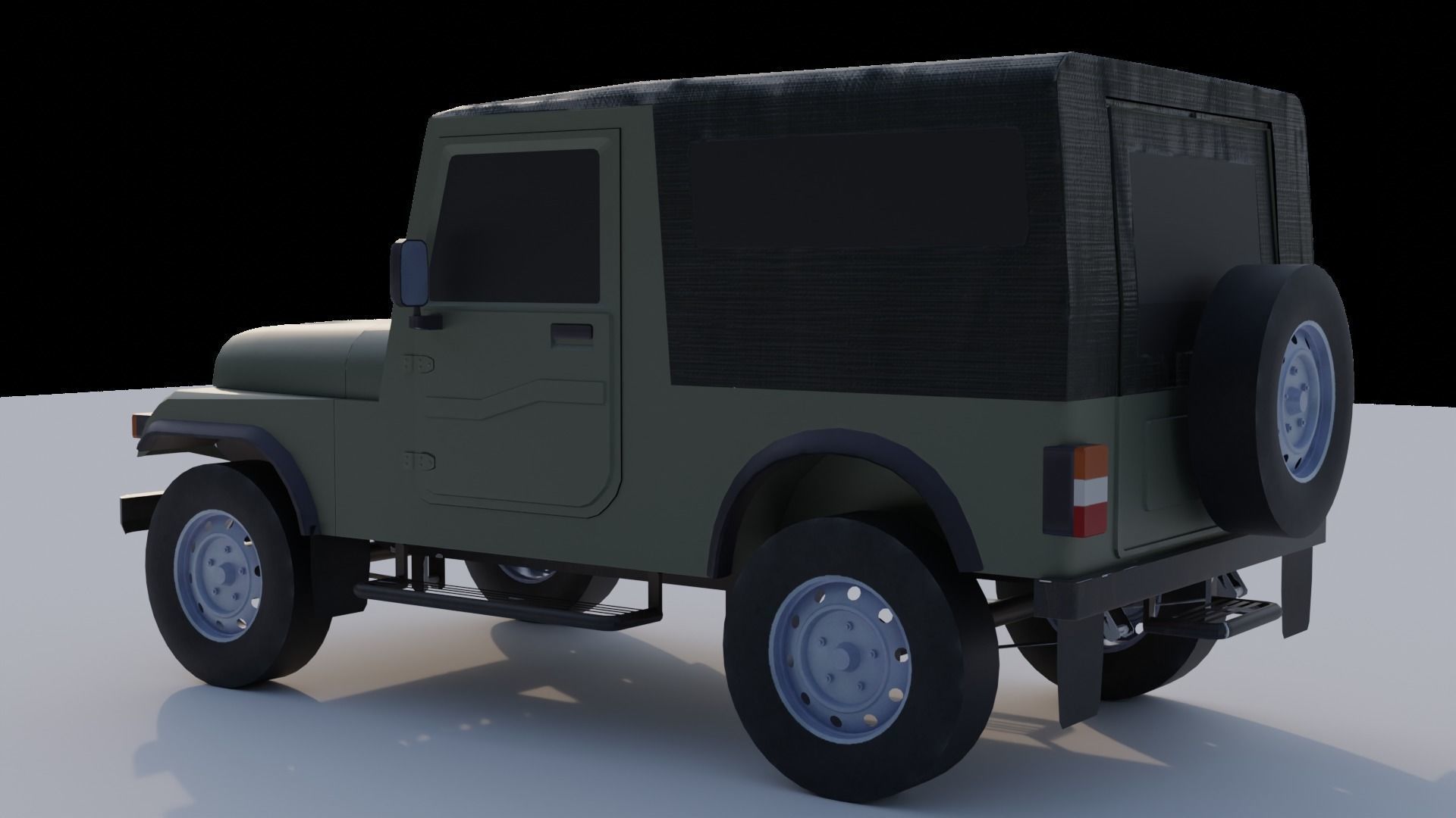 Mahindra Thar low poly 3D model_6