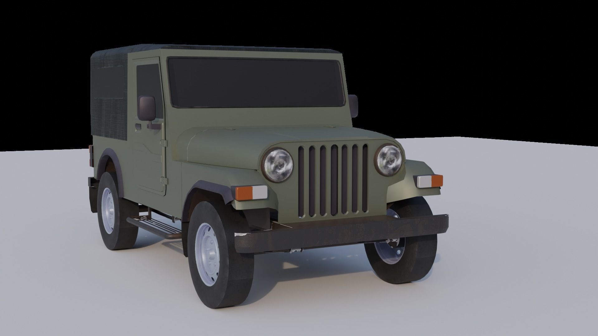 Mahindra Thar low poly 3D model_4
