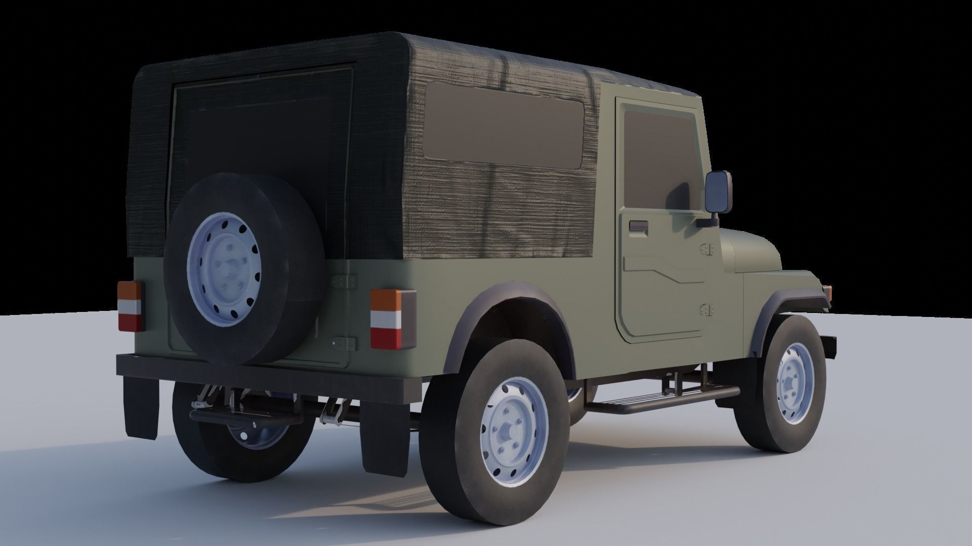 Mahindra Thar low poly 3D model_8