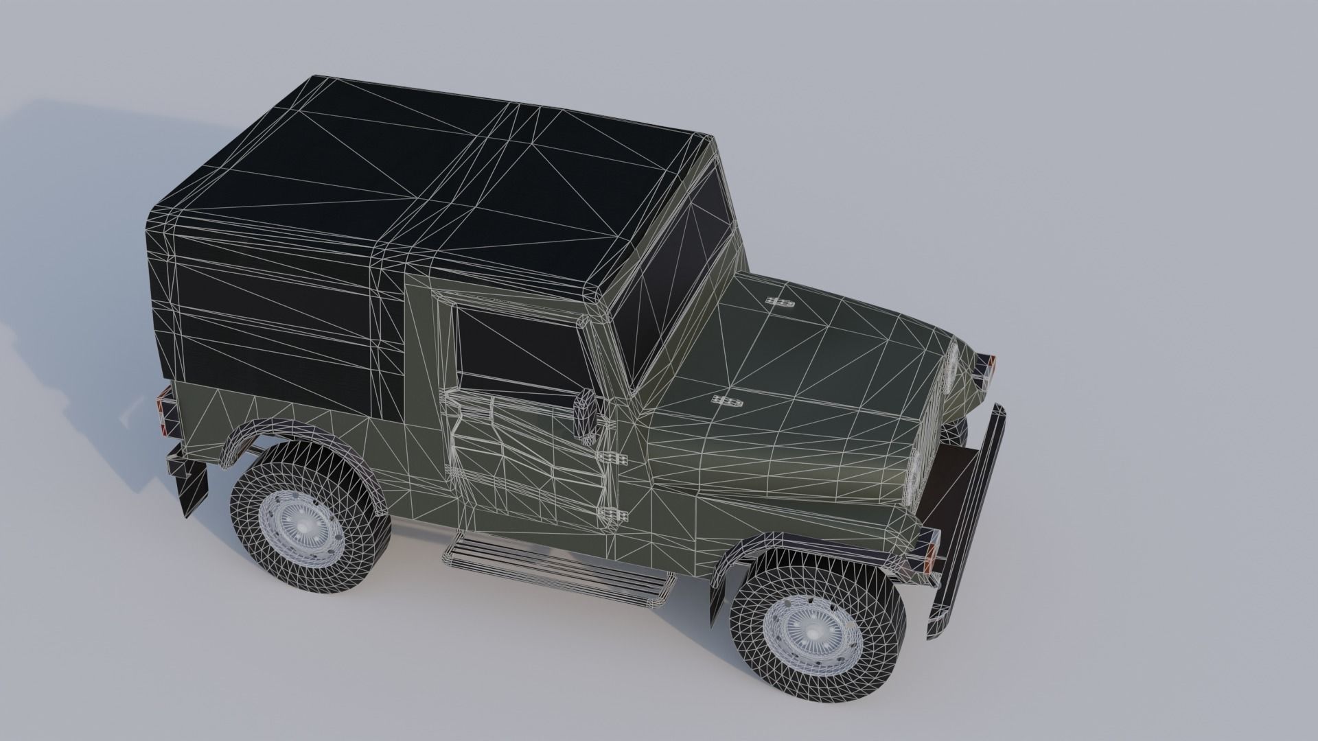 Mahindra Thar low poly 3D model_11