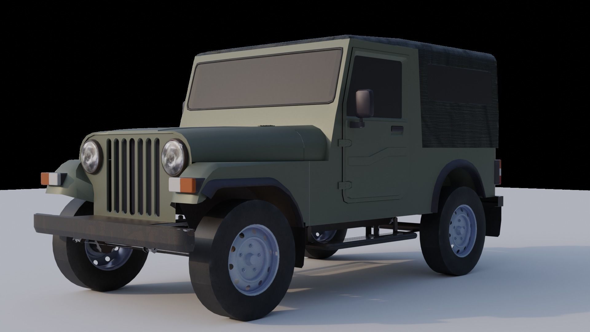 Mahindra Thar low poly 3D model_5