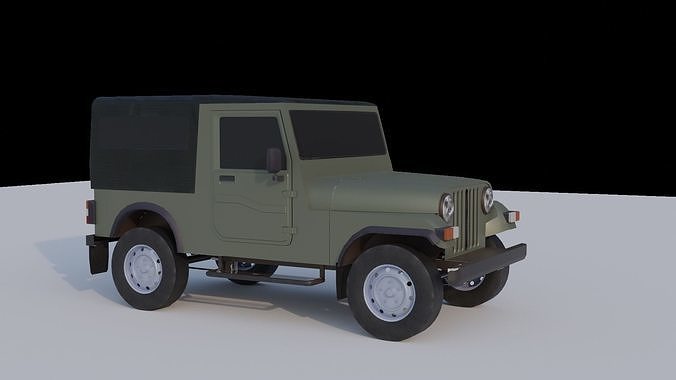 Mahindra Thar low poly 3D model
