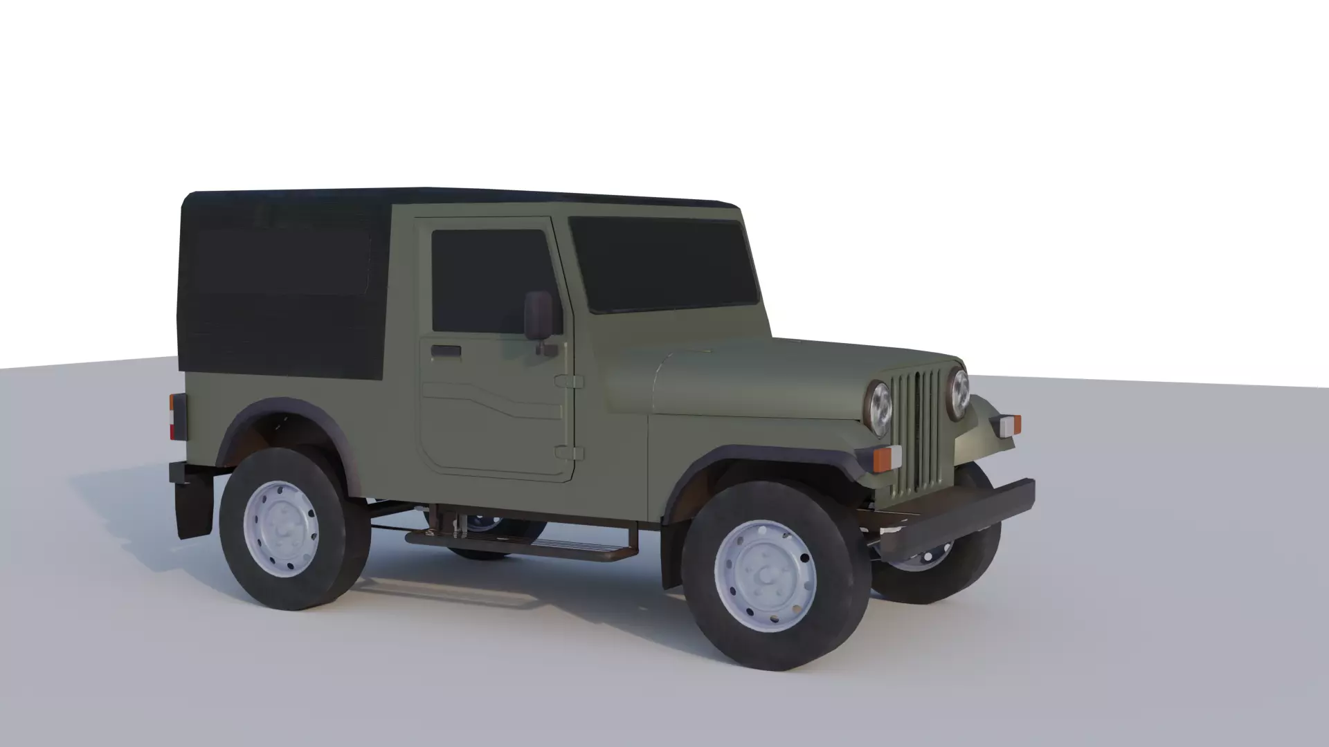 Mahindra Thar low poly 3D model_0