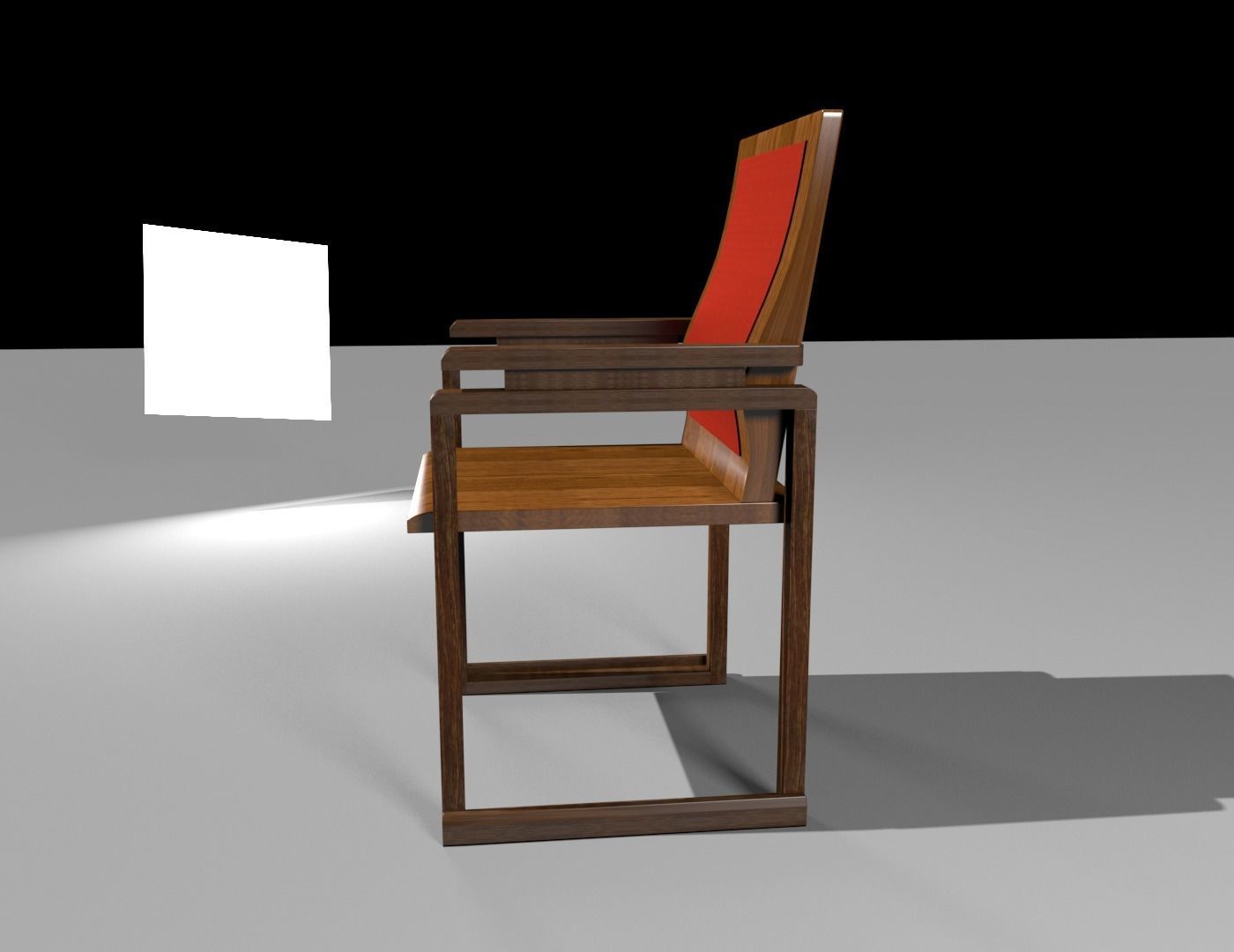 Wooden Chair Low-poly 3D model_8