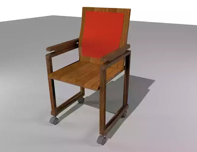 Wooden Chair Low-poly 3D model