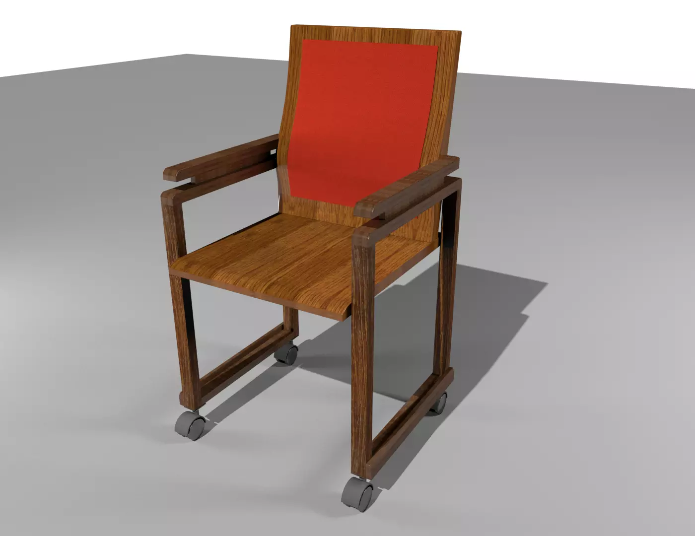 Wooden Chair Low-poly 3D model_0