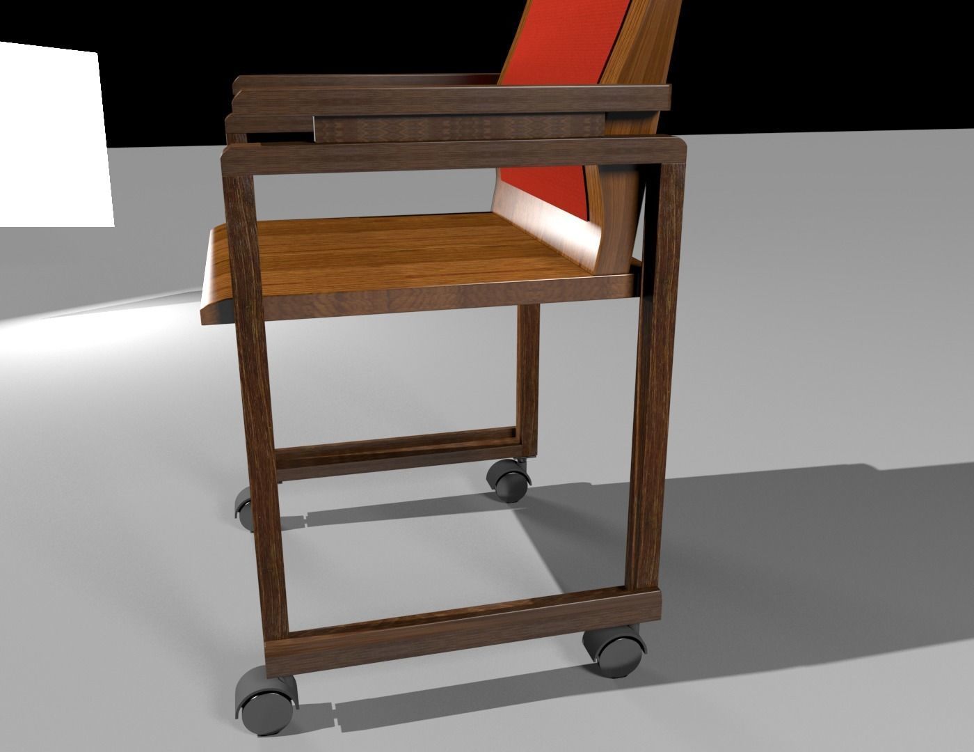 Wooden Chair Low-poly 3D model_12