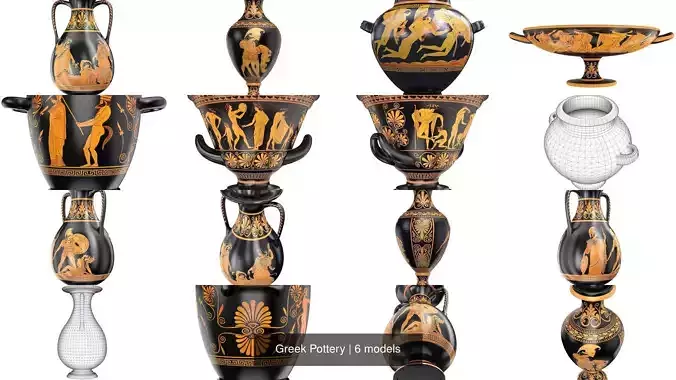 Greek Pottery 3D Model Collection