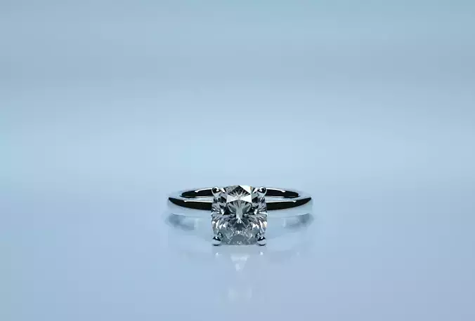 Cushion Square Solitaire Ring 