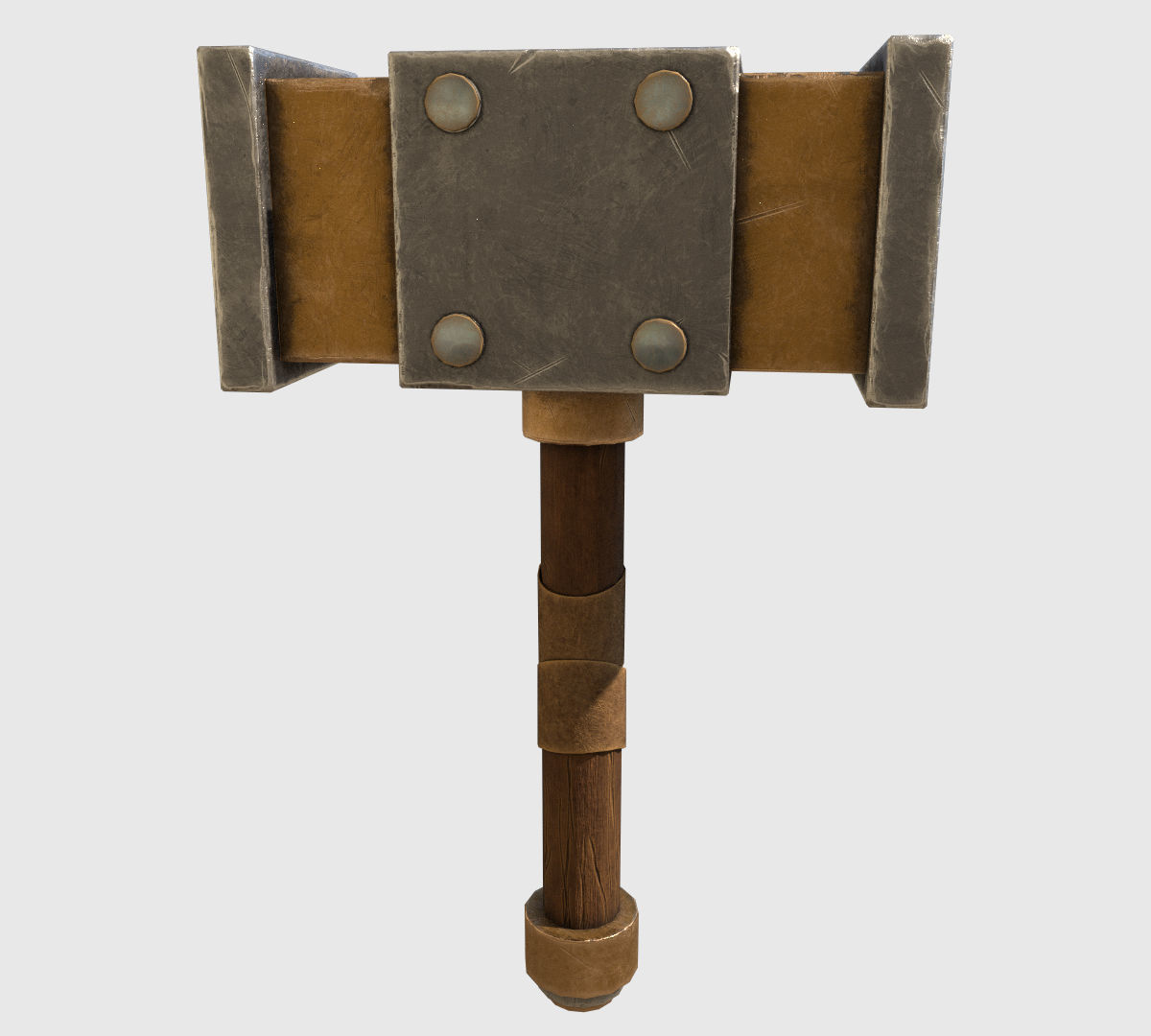 Fantasy Hammer Low-poly 3D model_3