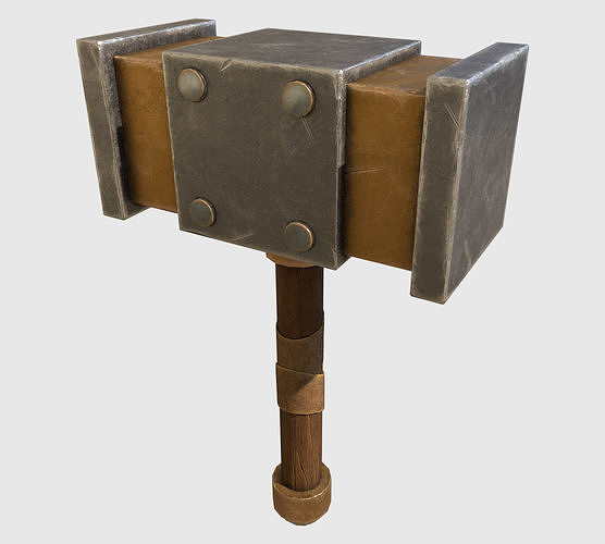 Fantasy Hammer Low-poly 3D model