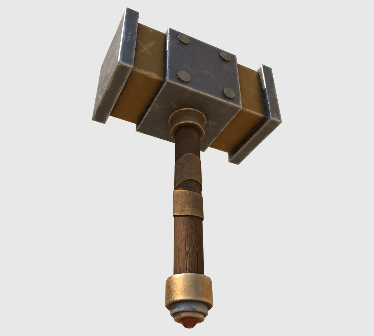 Fantasy Hammer Low-poly 3D model_7