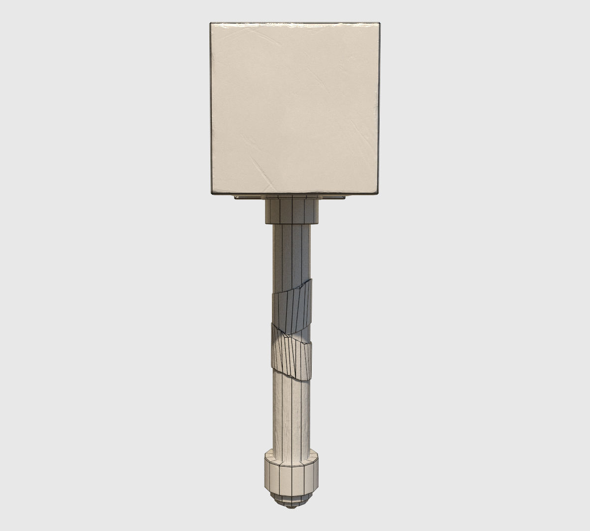 Fantasy Hammer Low-poly 3D model_10