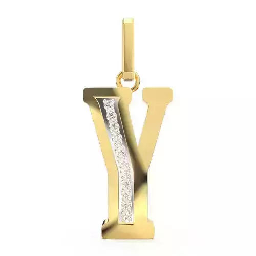 Y SCRIPT DIAMOND PENDANT