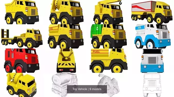 Toy Vehicle 3D Model Collection