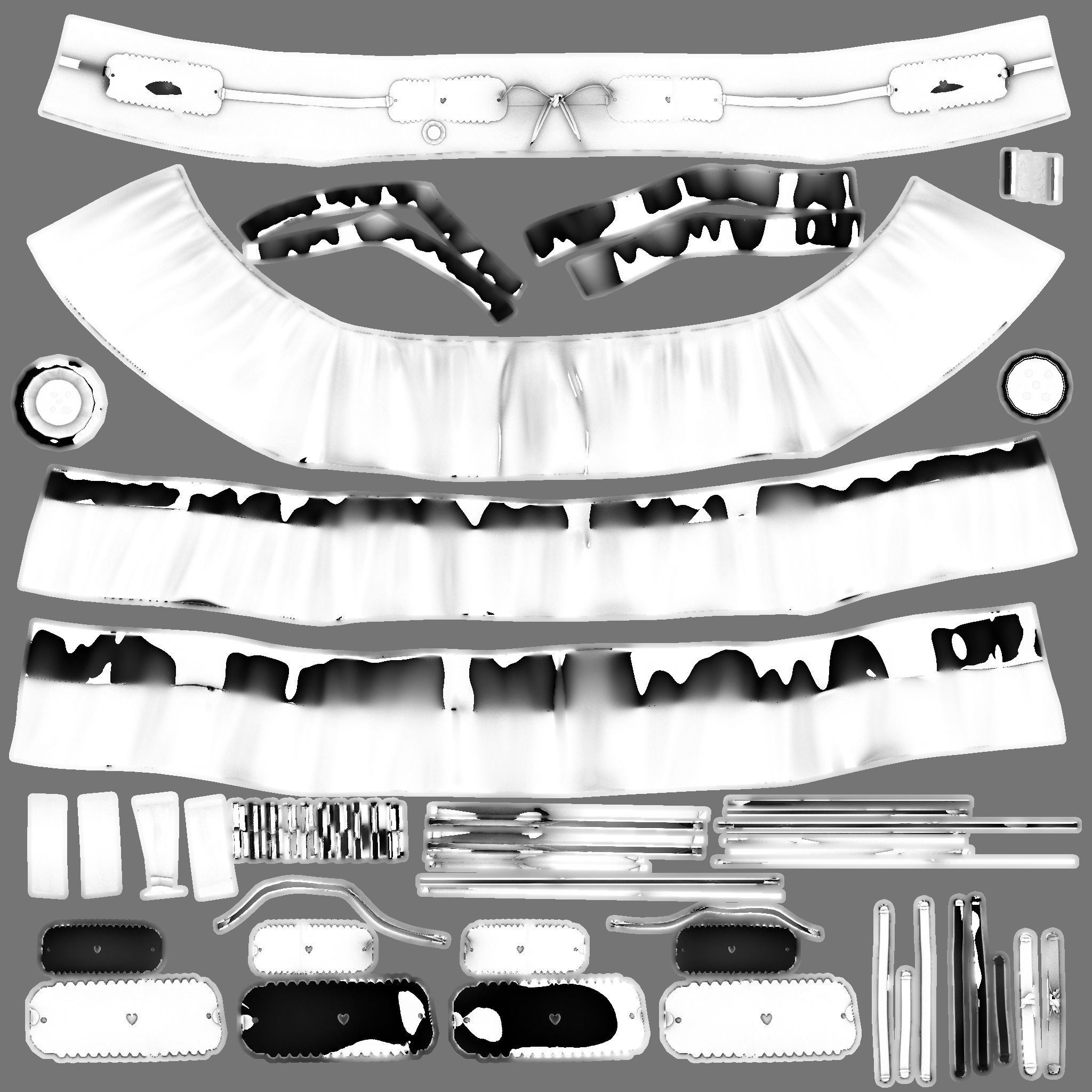 Black Mini Skirt With Belt Low-poly 3D model_7