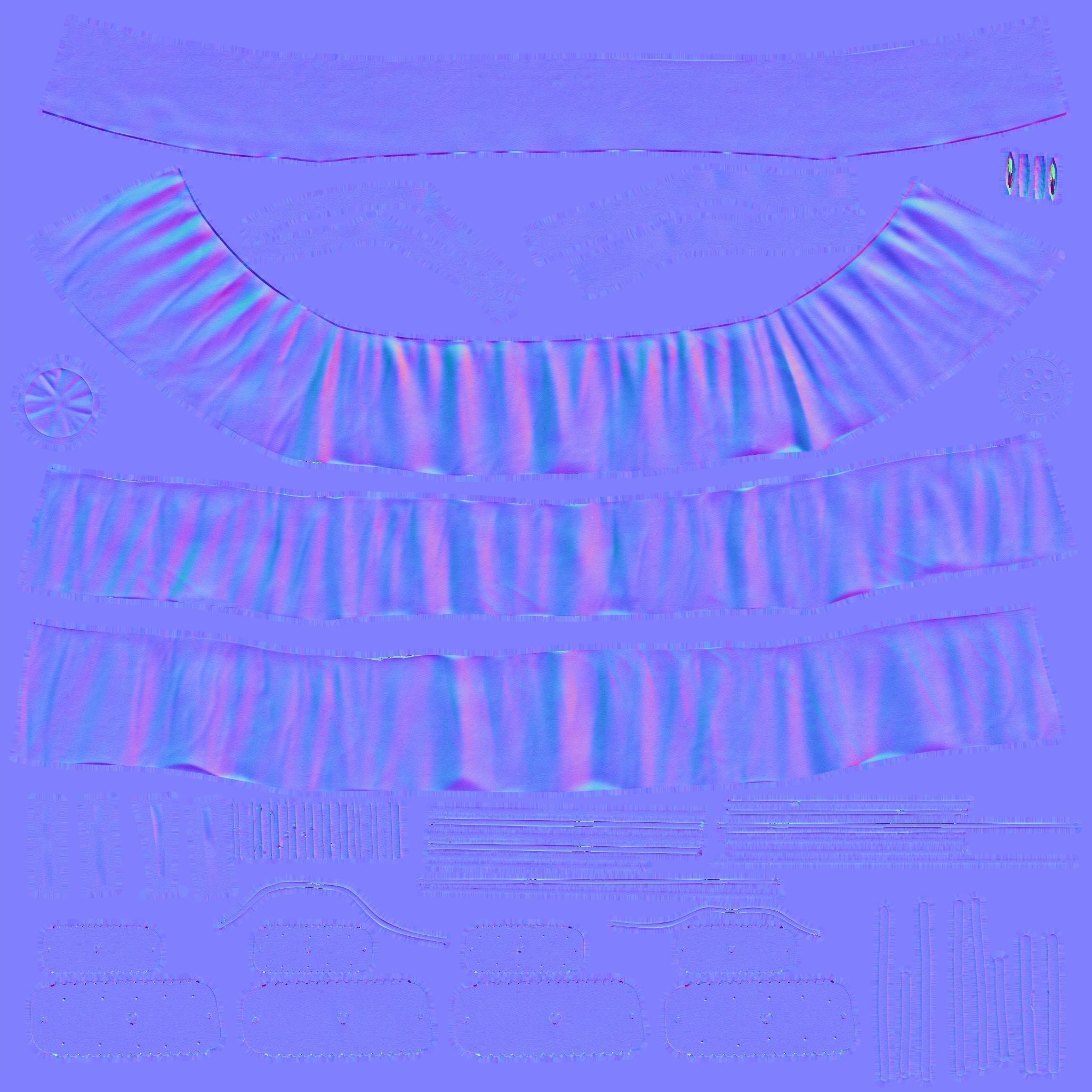 Black Mini Skirt With Belt Low-poly 3D model_5